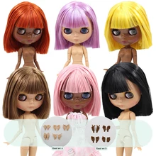 ICY DBS Blyth doll Tan and Super Black skin joint body oily hair 1/6 BJD special price gift toy