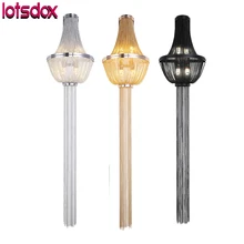Included Led Bulbs Black Chrome Aluminum Chains Tassel Wall Light With Long Trail E14 Fashional Bedside LED Lamps For Bedroom