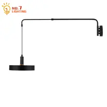 Industrial Minimalist Rotating Telescopic Fishing Wall Lamp Long Pole Swing Arm LED Black Wall Sconces Restaurant Study Bedside