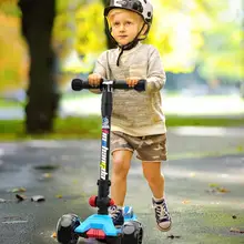 Infant Shining Children Scooter Foldable Adjustable Height Easy Turning 3 Wheel Scooter Kids Boys Girls Flashing Wheels