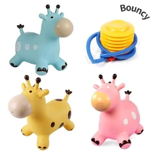 Inflatable Jumping Giraffe Inpany Bouncy Giraffe Hopper Bouncing Animal Toys for Kids Toddlers Top Quality Rubber Horse PVC Kids