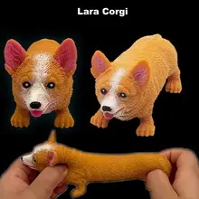 Interesting Fidget Toy Adorable Anti-Anxiety Soft Simulation Corgi Animal Model for Daily Use
