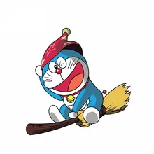Interesting Riding Broom of Cat Cartoon Car StickersPVC High-quality Bumper Body Windows Decoration Exquisite Sunscreen Decals