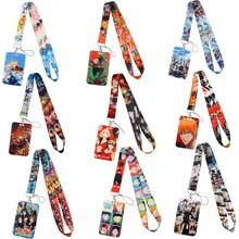 Japanese Anime Characters Keychain Holder Lanyard Badge ID Card Holder Neck Strap Cell Phone Lanyard Office School Accessories