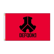 Jemony 90x150cm 3X5 Ft Defqon 1 Red Flag Banner Decoration