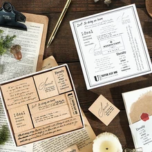 Journamm 8pcs/pack Ins English Phrase Wooden Stamps Set Decor Junk Journal DIY Scrapbooking Vintage Creative Stationery Supplies