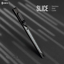 KACO Stainless Steel Metal Box Cutter 9mm Blades Utility Knife Art Film Wallpaper Vinyl Knife Tool Black Carbon Cutting Carton