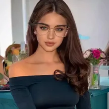 Kanspace Anti Blue Light Computer Eyewear Prescription Optical Vintage Metal Women Eyeglasses Cat Eye High Quality Glasses 82019