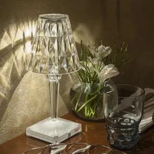 Kartell Usb Rechargeable Cordless Table Lamp Acrylic Crystal Art Table Lamp for Bedroom Hotel Living Room Desk Lamp Restaurant