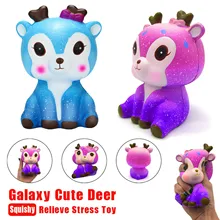 Kawaii Cartoon Galaxy Deer Slow Rising Pressure Bounce Cream Scented Stress Reliever Decompression Tool Funny Relaxation Toys