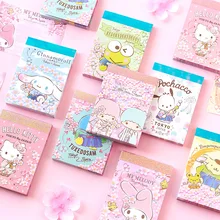Kawaii Cartoon Sanrios Kimono Sakura Series Cute Pad Stickers Decal Sticky Notes Scrapbooking DIY Portable Notepad Diary Gift