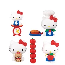 Kawaii Sanrio Figures I'm Hellokity Gasha Anime Figure Pvc Toy Model Hand Made Anime Dolls Toys Ornaments Gifts for Kids