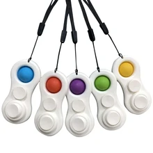 Kids Simple Dimple Fidget Gyro Keychain for Adults Children Relaxing Stress Relief Educational Toys Holiday Gifts