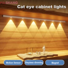Kitchen Led Under Cabinet Light with Motion Sensor 3 Colors Dimmable Usb Rechargeable Night Lamp for Bedroom Closet Spot Light