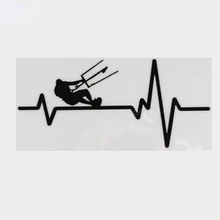Kitesurf Kiteboard Heartbeat Lifeline Vinyl Car Car Sticker Waterproof Sunscreen Scratch 15cm