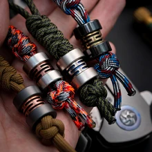 LAUTIE Titanium Alloy Zirconium Alloy Knife Beads Survival Paracord EDC Decorative Accessories
