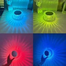LED Crystal Projector Lamp USB Charging Bird Nest Shape Ambient Light with Touch Control Decorative Light Adjustable for Bedroom