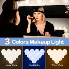 LED Dressing Table Mirror Lamp USB Makeup Fill Light Bathroom Cabinet Lamp Touch Portable Make Up Light Rechargeable Wall Lamp