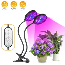 LED Grow Light USB Full Spectrum Plant Growing Lamp with 5-Level Dimmable & Timer Setting Phyto Lamp for Plants Flower Grow Tent