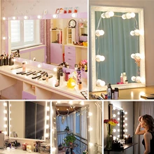 LED Makeup Mirror Light Adjustable 3 Colors LED Vanity Lights Bathroom Dressing Bulb Table Lamp USB Make Up Mirror Wall Lamp