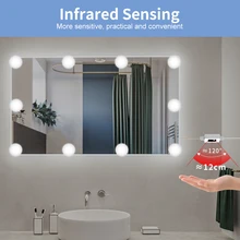 LED Mirror Makeup Lights 5V Dressing Vanity Lights Bathroom Wall Mirror USB Bulbs Kit 2 6 10 14 For Dressing Room Floor Mirrors