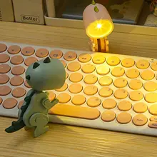 LED Night Light Mini Cute Pet Light Ins Student Gift Bedroom Room Folding Kids Cartoon Decor Living Lamp Pet Table Bedside F1H1