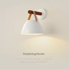 LED Nordic Aisle Wall Lamp Wood Creative Lighting Fixture Guest Room Balcony Staircase Sconce Bedroom Bedside Decor Light