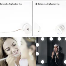 LED Pink Mirror bBulb Hollywood USB Mirror Headlight 10LED String Decorative Lights