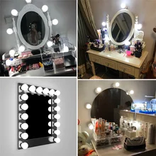 LED Professional Makeup Mirror Light for Bathroom Dressing Table Lighting USB Dimmable Mirror Front Lamps 3 Colors Vanity Lights