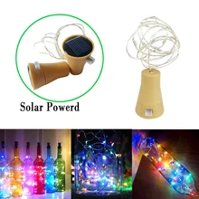 LED White Warm Solar Cork String Light Outdoor Garland Wine Bottle Fairy Lights Waterproof Copper Wire Lights Decoration Lamp