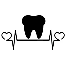 LLY-0763 Personality Car Stickers Tooth TEETH Lifeline Heartbeat Modeling Decal PVC Auto Motorcycle Decorative Waterproof Decals