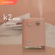 LOVAROMA K2 520ML USB Humidifier Air Diffuser Aromatherapy Type-C Waterless Auto-Off 7 LED Colorful Lights Home Appliance 2022