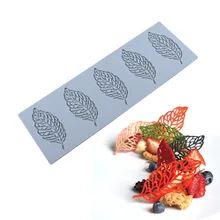 Lace Cookie Cake Stencil Leaves Shaped Fondant Cake Decoration Accessories Chocolate Silicone Baking Mold Pastry Tools