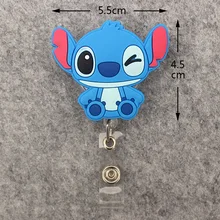 Large Size 4.5CM Stitch Style Retractable Badge Reel For Nurse Doctor Card Holder Office Supplies Boy Girl Name Card