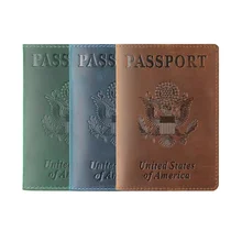 Leather Document Protector Retro Premium Embossed Leather Passport Holder Business Travel Document Storage Bag