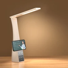 Led Desk Lamp With Bluetooth Alarm Clock Temperature Stepless Dimming USB Charging Night Light Eye-Protection Reading Lamps