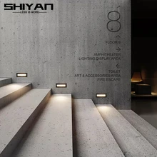 Led IP65 6W Outdoor Wall Lamp Stair Step AC85-265V Lights Garden Balcony Villa Aisle Porch Decor Aluminum Waterproof Sconce