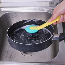 Long Handle Pot Brush Dish Bowl Washing Cleaning Brush Pot Pan Plate Utensil Cleaning Brushes Scrubber Cleaner Kitchen Tools