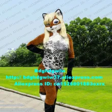Lovely Plush Furry Brown Husky Dog Fox Fursuit Mascot Costume Adult Cartoon Suit Commercial Street Promotion Ambassador zx2884