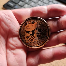 Lucky cat Magnetic Haptic smooth Coins EDC Adult Metal Fidget Toys Autism Sensory Toys ADHD Hand Spinner Anxiety Stress Relief