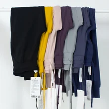 Lulugym Sport Jogger Pants Women Solid Drawstring High Waist Casual Workout Yoga Jogging Running Fitness Pockets Active Pant