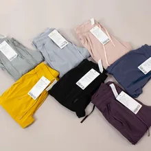Luluwomen High Waist Loose Casual Fitness Yoga Pants With Pockets Outdoor Drawstring Elasticity Breathable Jogging Sports Pants