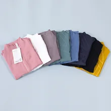 Luluwomen Sports Jacket Yoga Clothes Top Slim Yoga Running Fitness Zipper Stand Collar Slim Fit Long Sleeve Quick Dry Jacket