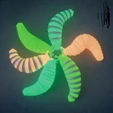 Luminous Caterpillar Toys Articulated Slug Flexible Slug Style Fidget Toy Glow in the Dark Slug Antistress Sensory Toy Dropship