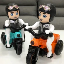 Luminous Toy Rotary Stunt Car Toy Electric Motorbike for Preschool Kids for w/ Battery Powered Crashproof Funny Xmas Gift