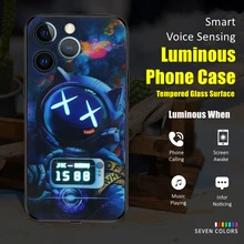 Luxury Astronaut Bear LED Light Luminous Phone Case for iPhone 14 12 13 Pro Max Samsung S21 S22 Plus Ultra Gift for Trendsetters