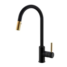 Luxury Kitchen Faucets Pull Out Flexible Sink Faucet Deck Mount Stream Shower Water Mixer Tap 360 Rotation Hot Cold Brass Taps