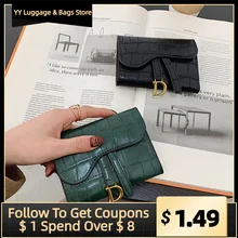 Luxury Women's Black/Green Short Wallet Purse Fashion Letter D Wallet Multi-Card Card Holder Small Wallet Coin Purse Clutch Bag