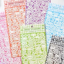 MOHAMM 1 Sheet Shiny Simple Daily English Stickers for DIY Art Collage Greeting Cards Making Life Stuff Decoration