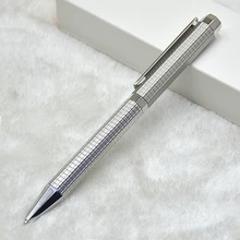 MOM AT Ballpoint Pen Grid Metal Reliefs Barrel High Quality School Stationery Office Accessories Writing Ball Pens Gift Blue Ink